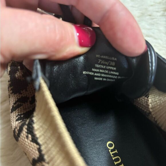 Vince Camuto Black and Tan Leopard Print Sneakers with Chunky Sole - Picture 3 of 8